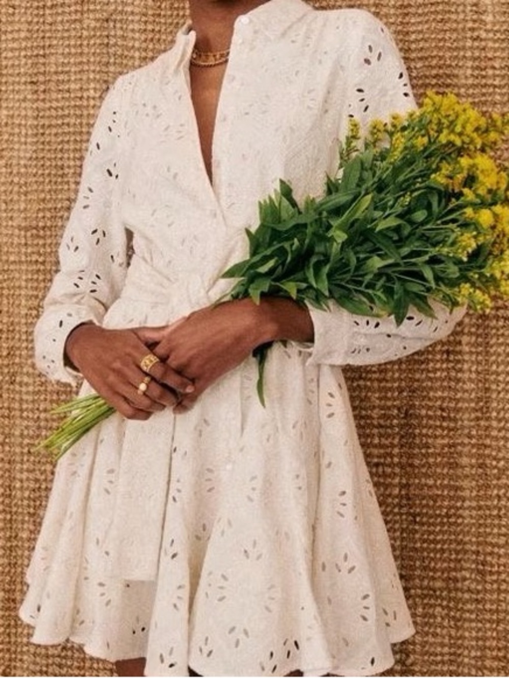 Sezane Sol Dress Écru. - Size 40 - Picture 2 of 6